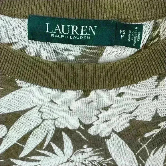 Lauren Ralph Lauren Lightweight Botanical Print Sweater Sz SP - Picture 4 of 4